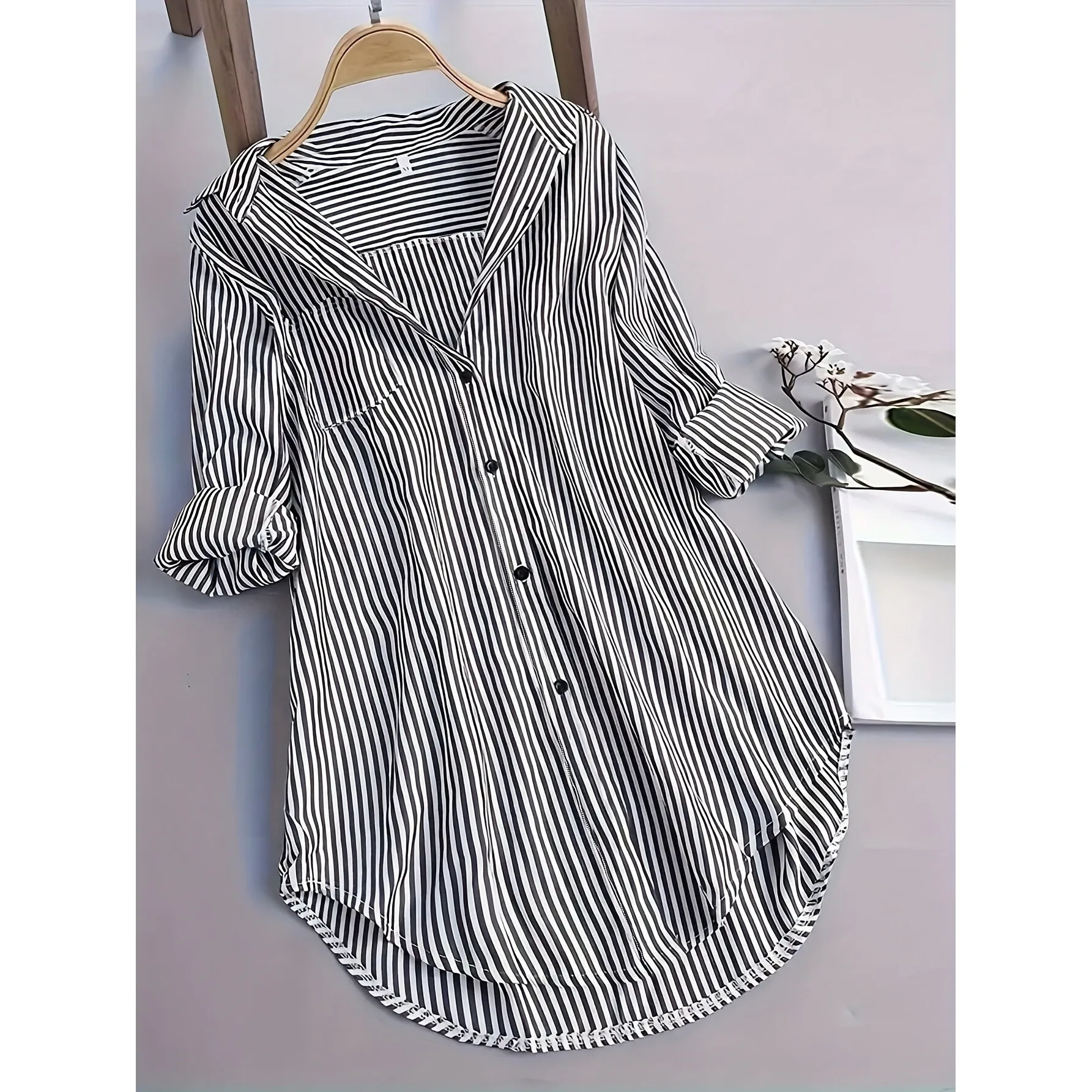 Striped Loose Collar Shirt Women's Casual Fashion Spring Season Princess Sleeve Blouse D 13737 Cross-Border E-Commerce
Striped Loose Collar Shirt Women's Casual Fashion Spring Season Princess Sleeve Blouse D 13737 Cross-Border E-Commerce