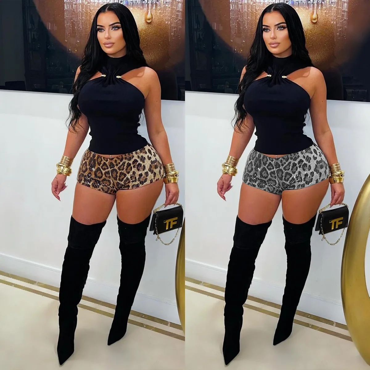 Zy6172 Nightclub-style Leopard Print Sequin Low-waist Hot Pants, Sexy Hip-hugging Elastic Waist Shorts For Hot Girls
Zy6172 Nightclub-style Leopard Print Sequin Low-waist Hot Pants, Sexy Hip-hugging Elastic Waist Shorts For Hot Girls