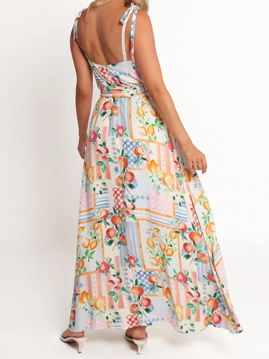 Women s Floral Print Sleeveless Maxi Dress with V-Neckline and Adjustable Spaghetti Straps for Summer Beach Wedding Party
Women s Floral Print Sleeveless Maxi Dress with V-Neckline and Adjustable Spaghetti Straps for Summer Beach Wedding Party
