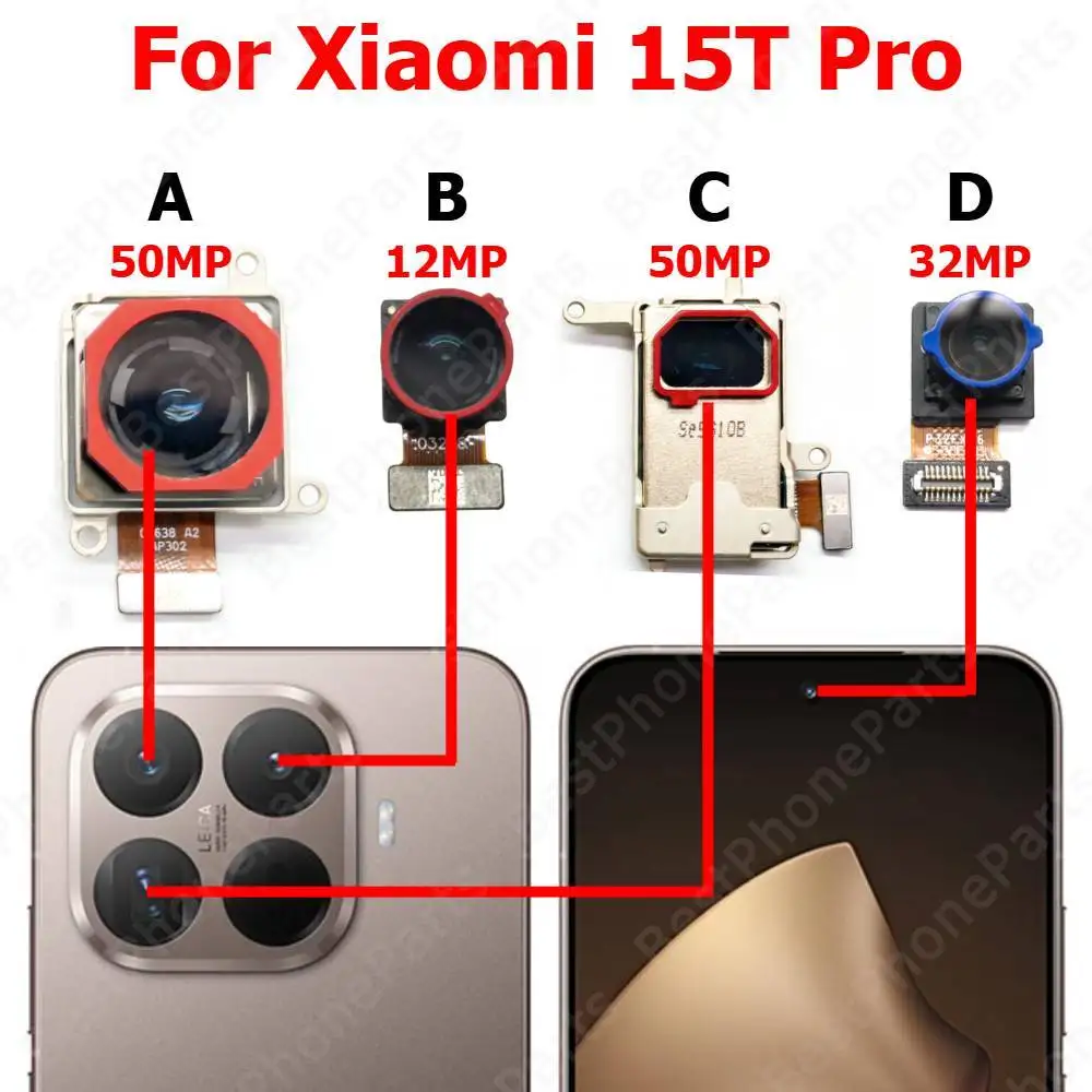 Camera For Xiaomi 15T Pro Mi 15TPro Rear Backside Front Facing Frontal Selfie Back Camera Module Mobile Phone Replacement Parts
Camera For Xiaomi 15T Pro Mi 15TPro Rear Backside Front Facing Frontal Selfie Back Camera Module Mobile Phone Replacement Parts