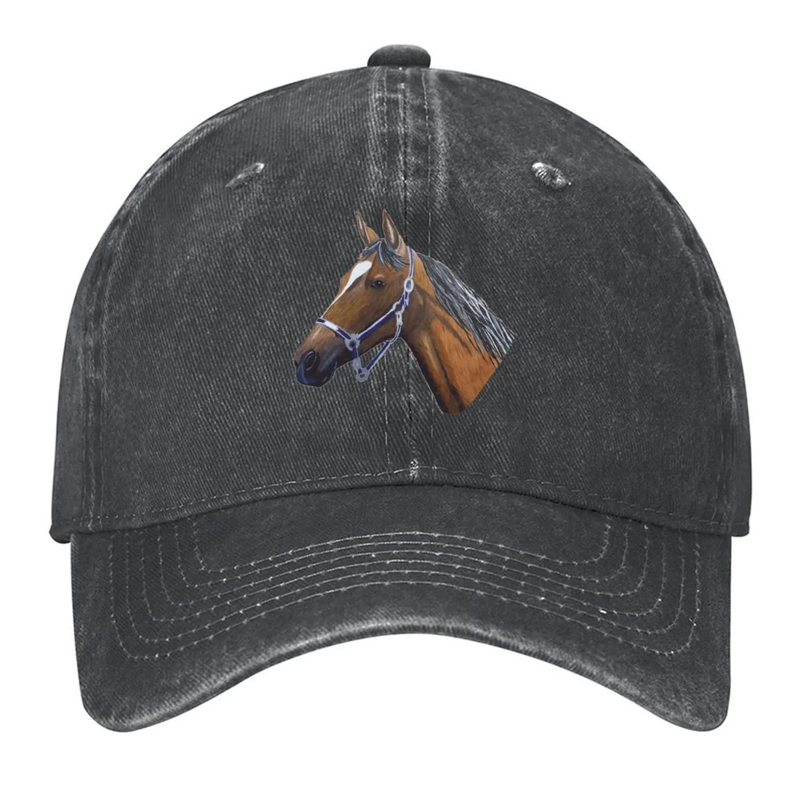 A Portrait of a Brown Horse – Horse with Bridle Baseball Cap hiking hat fishing hat western Hat Elegant Women's Hats Men's
A Portrait of a Brown Horse – Horse with Bridle Baseball Cap hiking hat fishing hat western Hat Elegant Women's Hats Men's