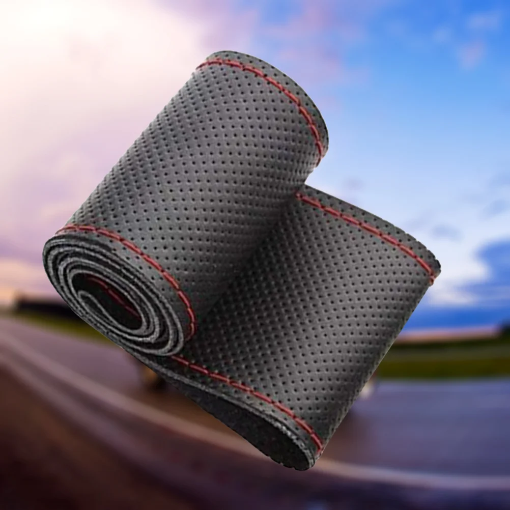 Black PU Steering Wheel Repair Cover Piece 38cm Elastic Durable Car Steering Wrap Protector Red Thread
Black PU Steering Wheel Repair Cover Piece 38cm Elastic Durable Car Steering Wrap Protector Red Thread