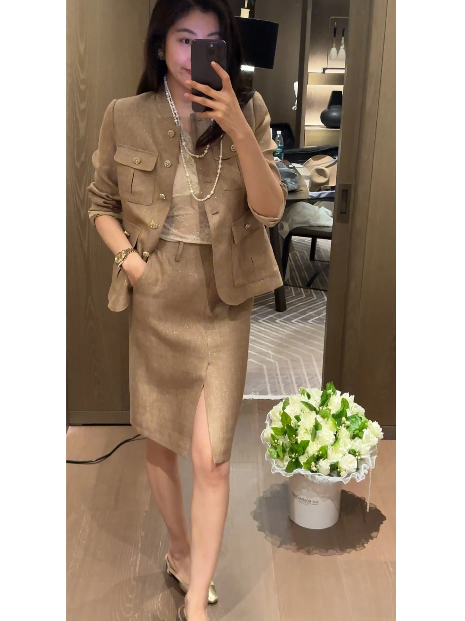 NCOU Nie Kou Spring 2026 Fashionable Linen Rayon Jacket Skirt Pants Set Elegant Old Money Style Women's Clothing
NCOU Nie Kou Spring 2026 Fashionable Linen Rayon Jacket Skirt Pants Set Elegant Old Money Style Women's Clothing