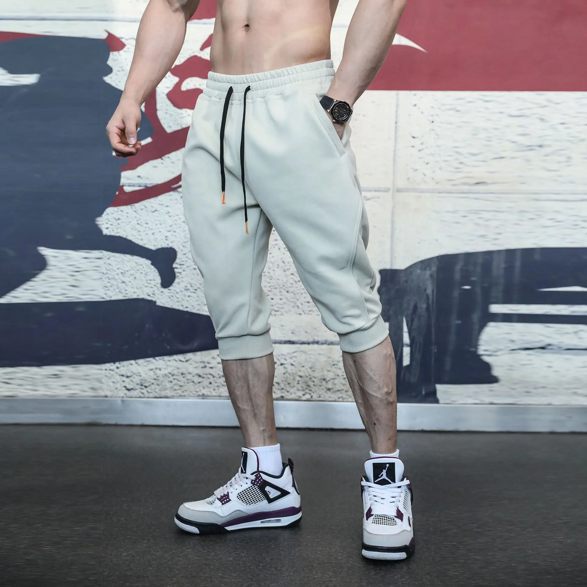 Men Cotton Capri Workout Pant Spring Summer Shorts Calf Length Fitness Sports Gym Training Jogging Apricot Sweatpants
Men Cotton Capri Workout Pant Spring Summer Shorts Calf Length Fitness Sports Gym Training Jogging Apricot Sweatpants