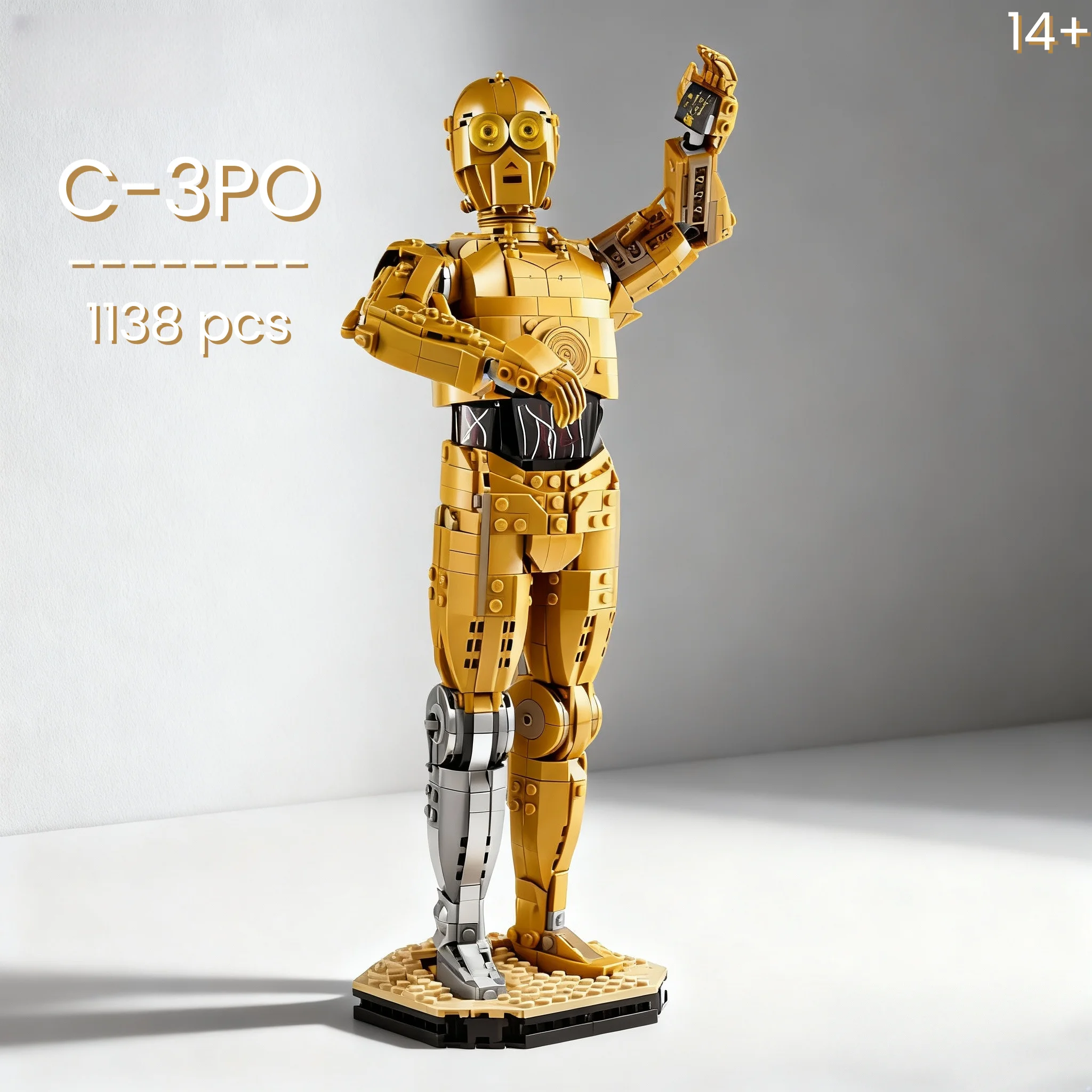 Classic 1138pcs Star Battle C 3PO Robot MOC-75398 Bricks Assemble Puzzle Blocks Model Birthday Gifts Collectors Edition
Classic 1138pcs Star Battle C 3PO Robot MOC-75398 Bricks Assemble Puzzle Blocks Model Birthday Gifts Collectors Edition