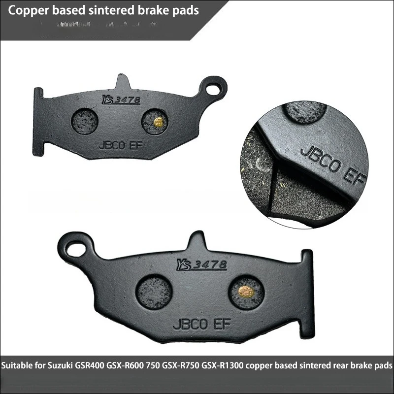 Rear Brake Pads Copper Sintered High Performance For Suzuki GSR400 Compatible with GSX-R600 GSX-R750 GSX-R1300
Rear Brake Pads Copper Sintered High Performance For Suzuki GSR400 Compatible with GSX-R600 GSX-R750 GSX-R1300