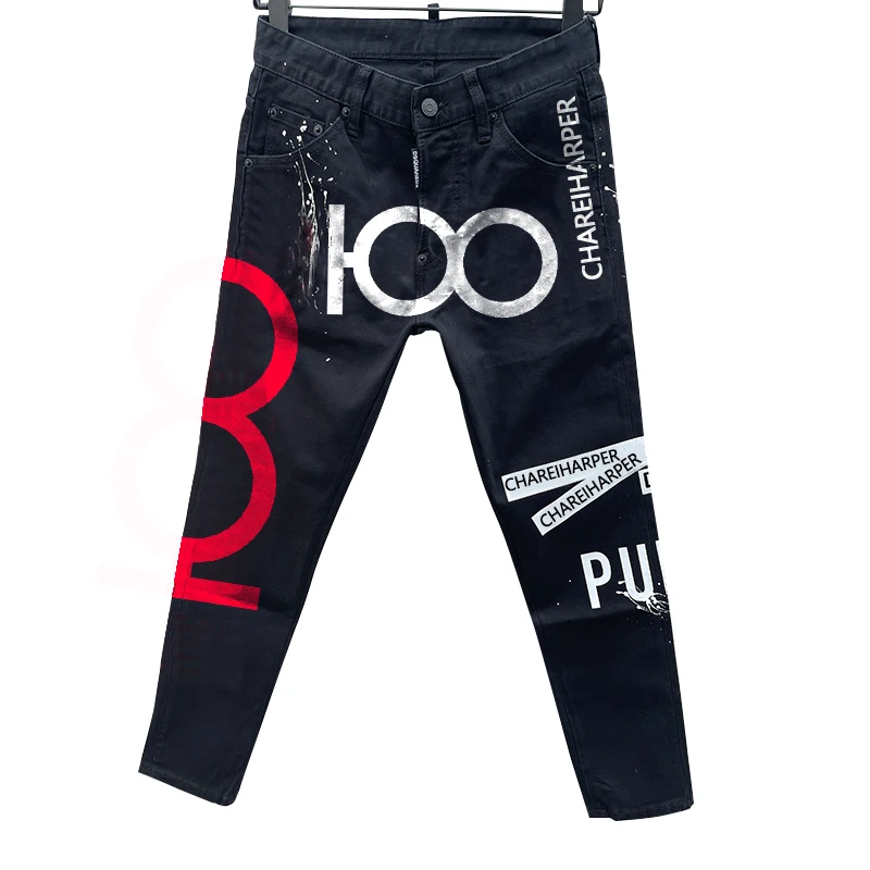 Chareharper 100 c022 men's pants Pure black printed cotton elastic quadratic slim-fit fashion paint street personality pants
Chareharper 100 c022 men's pants Pure black printed cotton elastic quadratic slim-fit fashion paint street personality pants