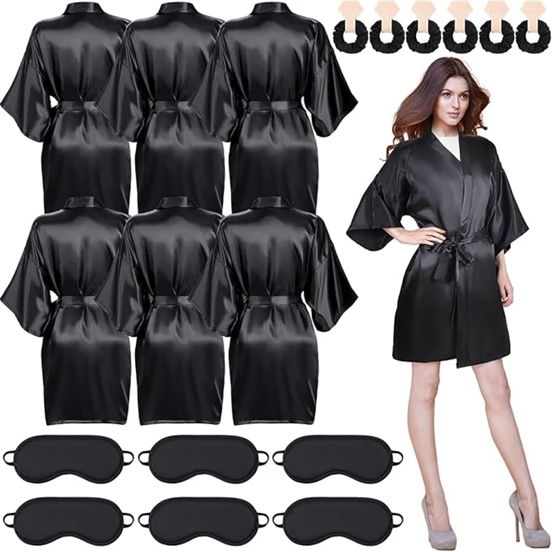 32 Bridesmaids Robes for Women Silk Satin Short Black Robe Set Bridal Party Spa Wedding Sleepwear
32 Bridesmaids Robes for Women Silk Satin Short Black Robe Set Bridal Party Spa Wedding Sleepwear