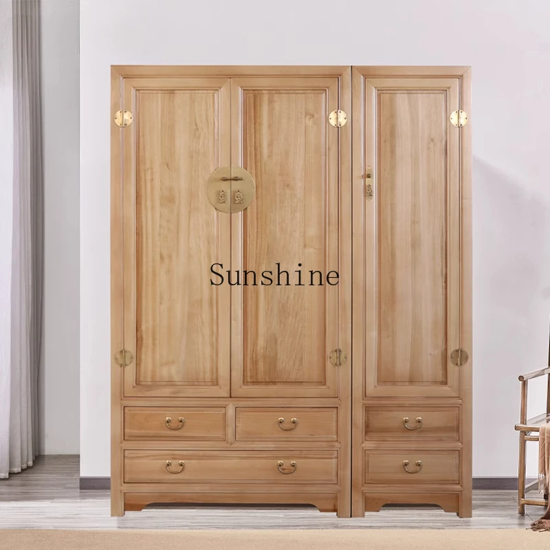 New Chinese-style camphor wood three-double door wardrobe full solid wood bedroom top box cabinet
New Chinese-style camphor wood three-double door wardrobe full solid wood bedroom top box cabinet
