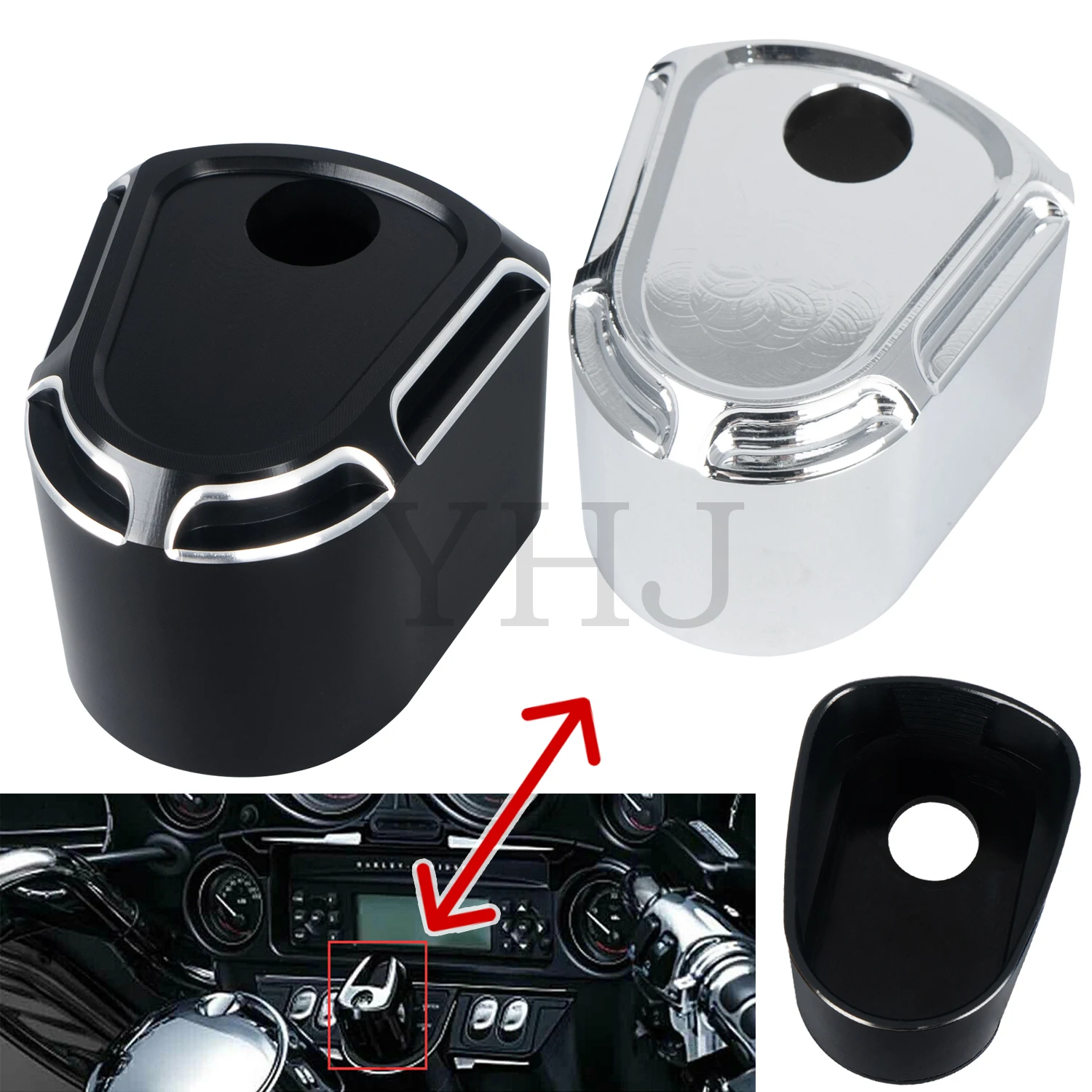 Aluminum Ignition Switch Cover For Harley Motorcycle Touring Street Road Glide FLHT FLHX2006-2013 Switch Lock Cover Black/Chrome
Aluminum Ignition Switch Cover For Harley Motorcycle Touring Street Road Glide FLHT FLHX2006-2013 Switch Lock Cover Black/Chrome