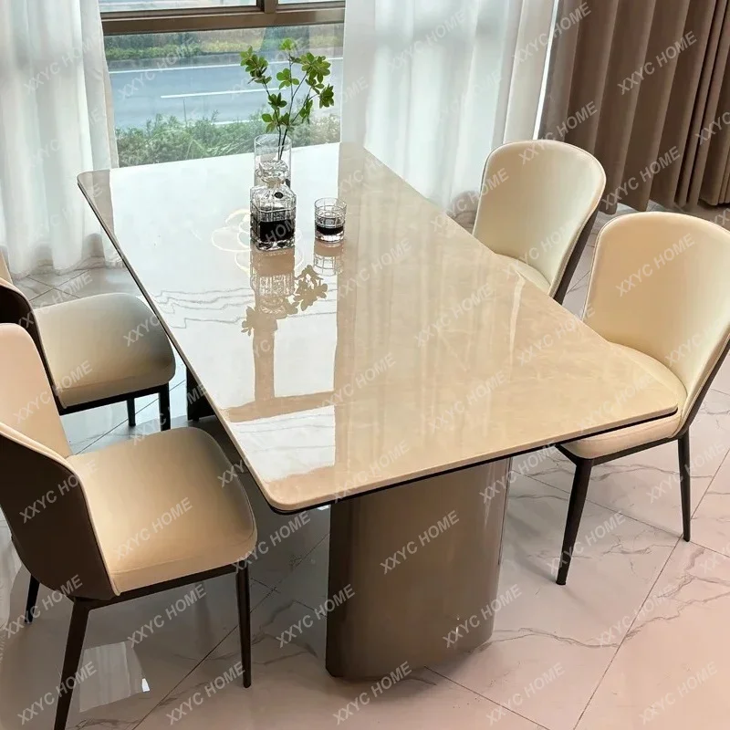 Light luxury marble dining table chairs high-end modern simple natural microcrystalline supercrystalline stone white ice jade
Light luxury marble dining table chairs high-end modern simple natural microcrystalline supercrystalline stone white ice jade