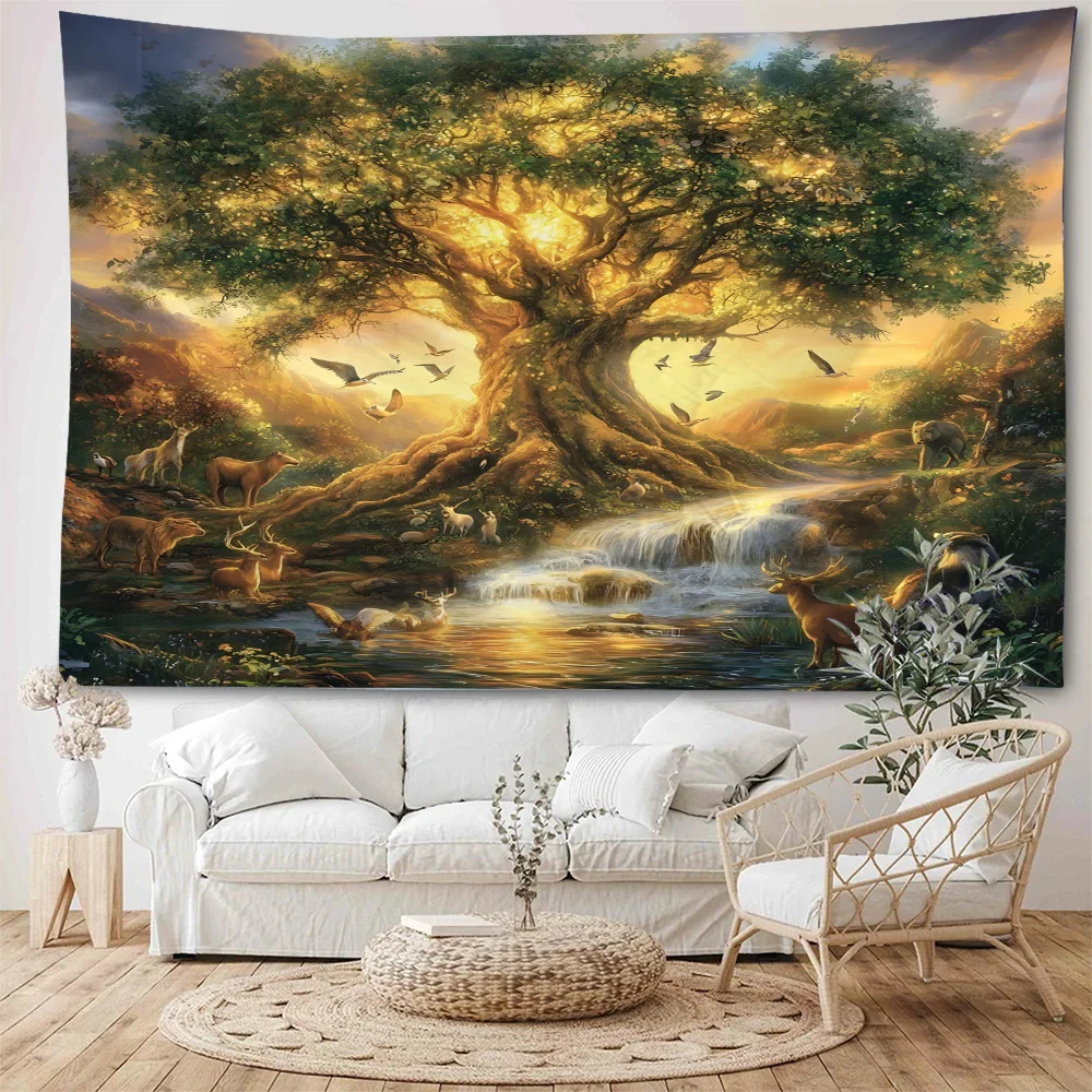 Beautiful Bodhi tree, forest, small animals, big trees, flowing water scenery, background decoration, tapestry, home decoration
Beautiful Bodhi tree, forest, small animals, big trees, flowing water scenery, background decoration, tapestry, home decoration
