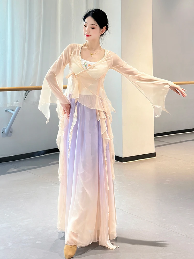 Classical Dance Costume Female Fairy Body Charm Gauze Clothes Exercise Clothing Chinese Classic Performance Suit
Classical Dance Costume Female Fairy Body Charm Gauze Clothes Exercise Clothing Chinese Classic Performance Suit