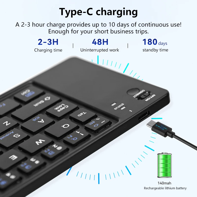 Мини-складная беспроводная клавиатура, тонкая портативная Bluetooth-клавиатура, перезаряжаемая складная клавиатура для IOS, Windows, Android 2026, новинка
Мини-складная беспроводная клавиатура, тонкая портативная Bluetooth-клавиатура, перезаряжаемая складная клавиатура для IOS, Windows, Android 2026, новинка