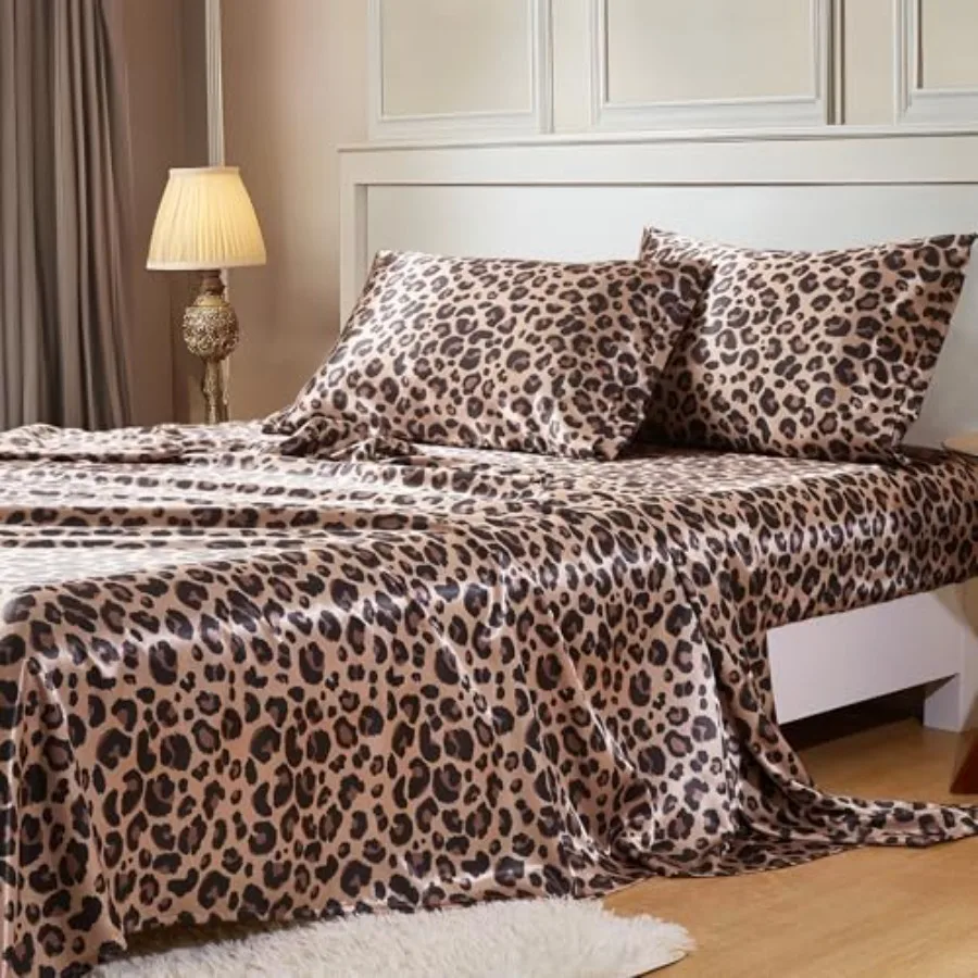 Satin Bed Sheets with Elastic Corner Straps Size Sheets Set 4 Pcs Silky Bedding Set with 15 Inch Deep Pocket for Mattress Brown
Satin Bed Sheets with Elastic Corner Straps Size Sheets Set 4 Pcs Silky Bedding Set with 15 Inch Deep Pocket for Mattress Brown