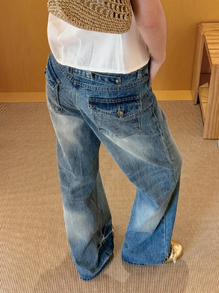 Retro American Washed Jeans Women Summer New Loose Lazy Sensation Floor-Length Pants Low Waist Denim Standard Fit
Retro American Washed Jeans Women Summer New Loose Lazy Sensation Floor-Length Pants Low Waist Denim Standard Fit