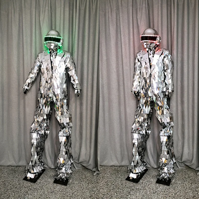 LED Stilt Walk Mirror Men Costume Glowing Helmet Bar KTV Stage Performance Costumes Program Performance Props Cosplay Clothing
LED Stilt Walk Mirror Men Costume Glowing Helmet Bar KTV Stage Performance Costumes Program Performance Props Cosplay Clothing