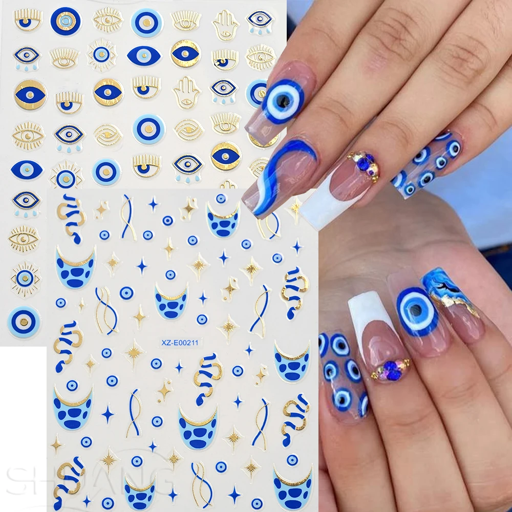 1sheet 3D Blue Bronzing Devil Eyes Nail Charms Sticker Metallic Golden Evil Eye Star Snake Pattern Nail French Manicure Decals#!
1sheet 3D Blue Bronzing Devil Eyes Nail Charms Sticker Metallic Golden Evil Eye Star Snake Pattern Nail French Manicure Decals#!