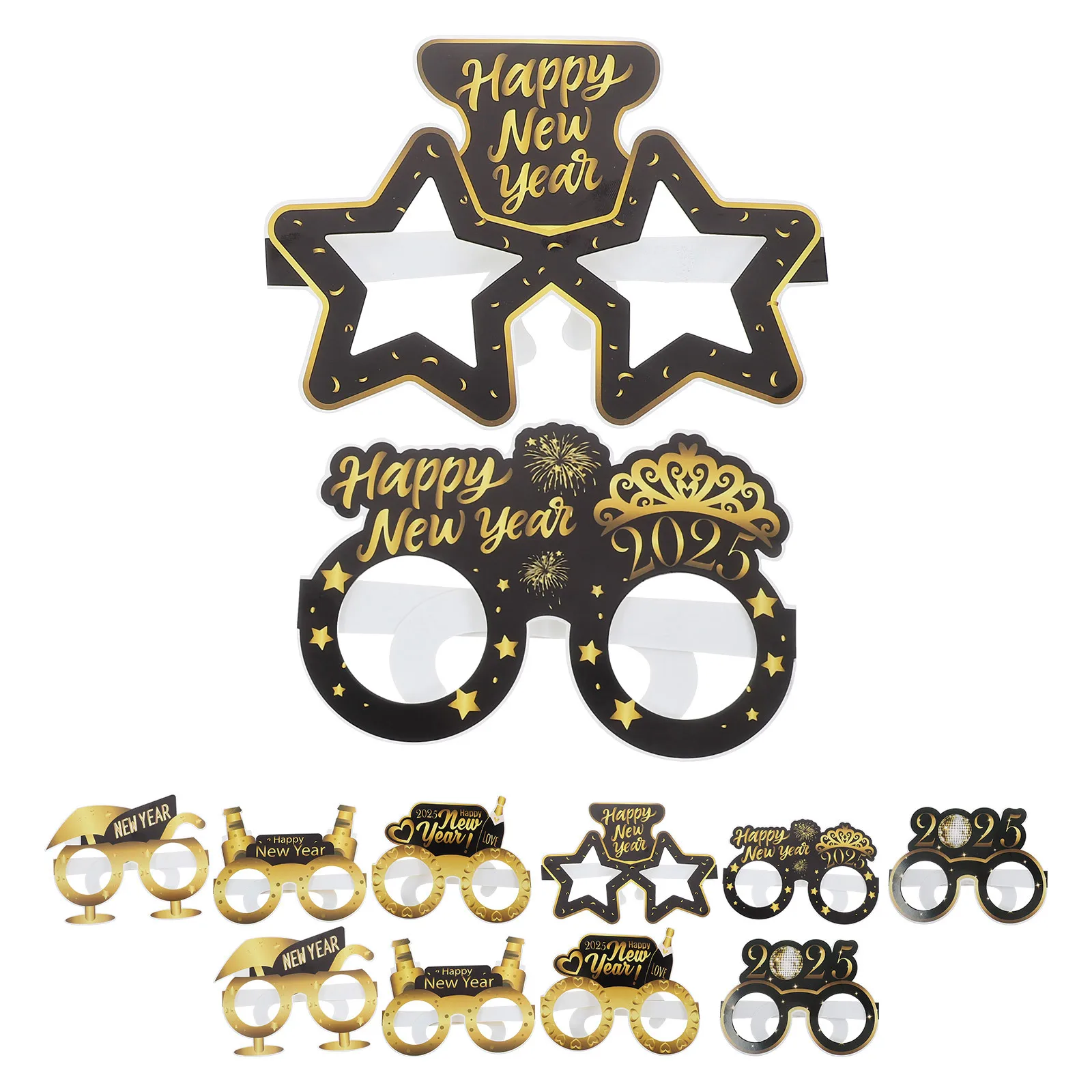 12Pcs New Year Paper Glasses Creative Black Gold Party Props Photo Accessories New Years Eve Fun Glasses Newyear Sunglasses
12Pcs New Year Paper Glasses Creative Black Gold Party Props Photo Accessories New Years Eve Fun Glasses Newyear Sunglasses