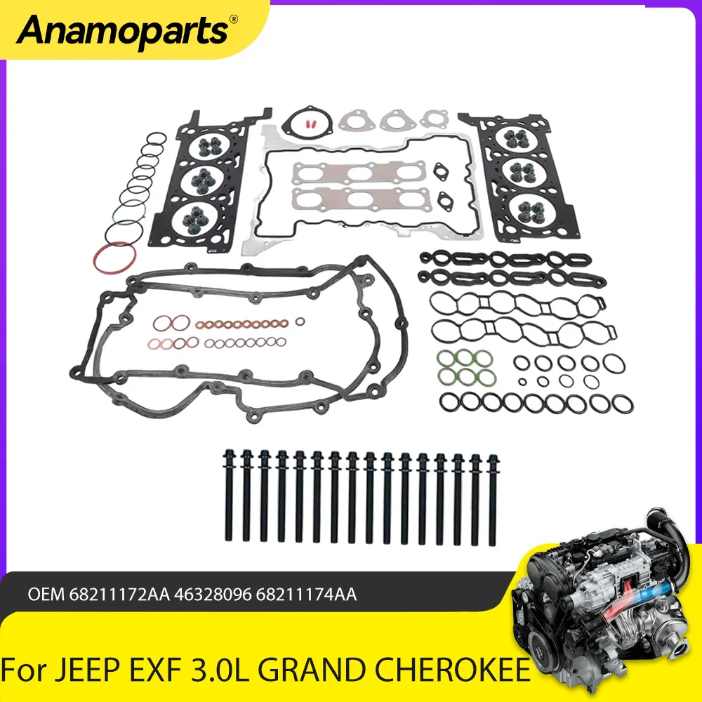 Engine Parts Cylinder Head Gasket Set Bolts Fit 3.0 L V6 Diesel For Jeep Grand Cherokee Gladiator Ram 1500 3.0L 14-19 68211174AA
Engine Parts Cylinder Head Gasket Set Bolts Fit 3.0 L V6 Diesel For Jeep Grand Cherokee Gladiator Ram 1500 3.0L 14-19 68211174AA