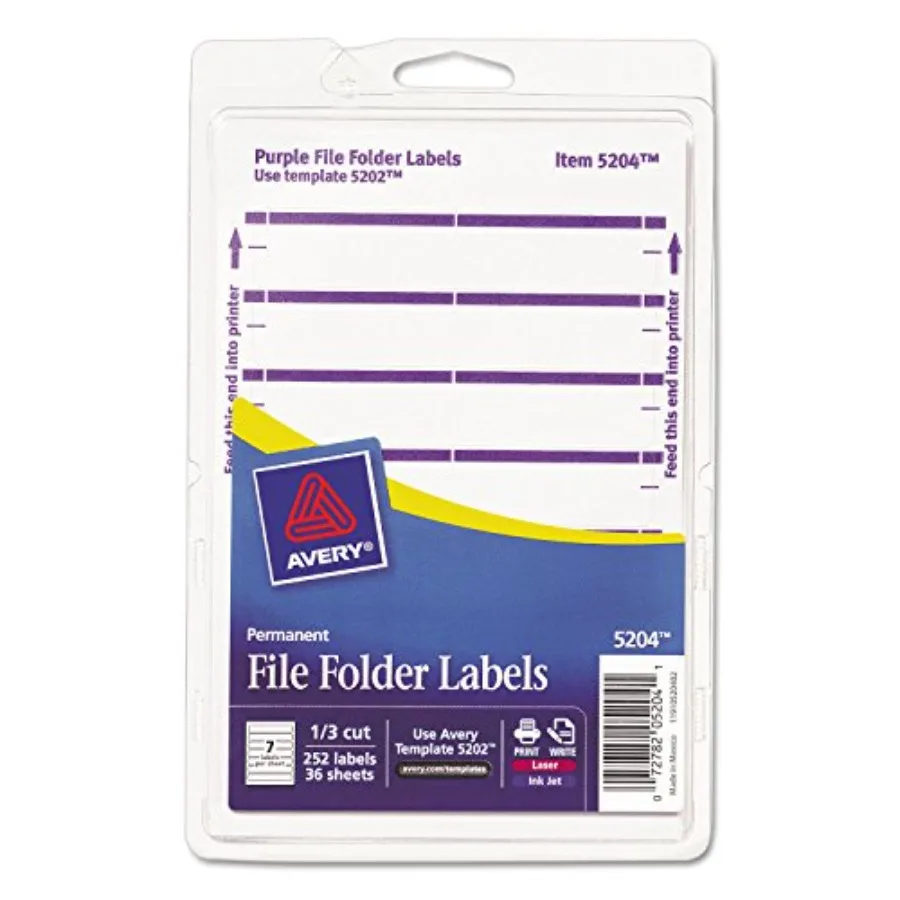 Print or Write File Folder Labels - AVE05204
Print or Write File Folder Labels - AVE05204