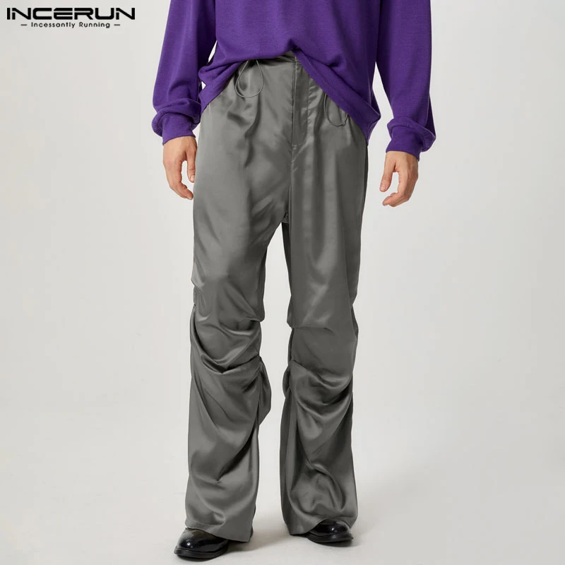 INCERUN Men Casual Solid Color Satin Long Pants 2024 Handsome Pleating Design Simple Trouser Fashion Loose Zipper Holiday Bottom
INCERUN Men Casual Solid Color Satin Long Pants 2024 Handsome Pleating Design Simple Trouser Fashion Loose Zipper Holiday Bottom
