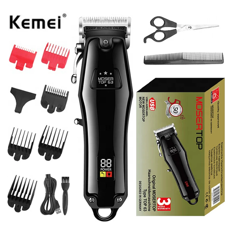 kemei TOP63 professional barber cordless hair clipper for men adjustable electric hair trimmer rechargeable hair cutter machine
kemei TOP63 professional barber cordless hair clipper for men adjustable electric hair trimmer rechargeable hair cutter machine