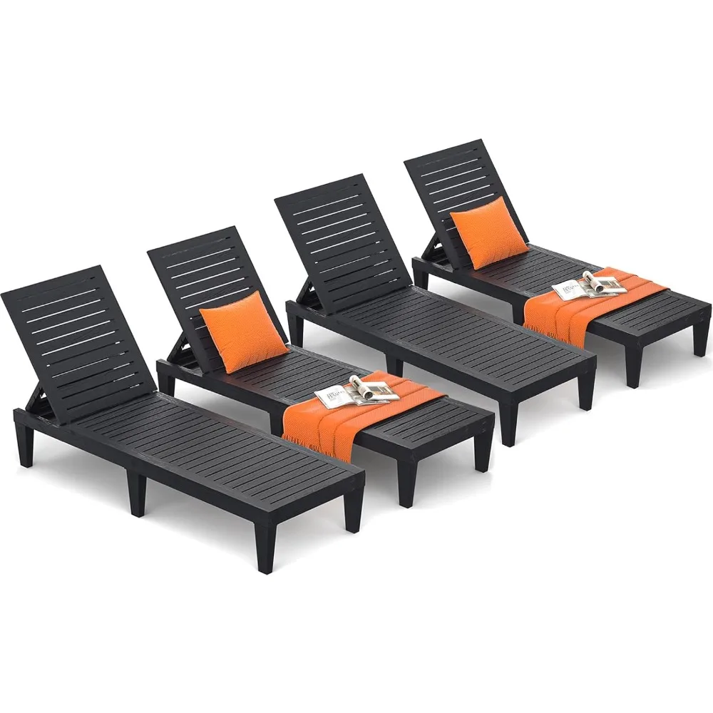 Chaise Lounge Chair Set of 4 for Poolside Patio, Water-Resistant Tanning Chairs Recliner with Adjustable Backrest, Lounge Chair
Chaise Lounge Chair Set of 4 for Poolside Patio, Water-Resistant Tanning Chairs Recliner with Adjustable Backrest, Lounge Chair