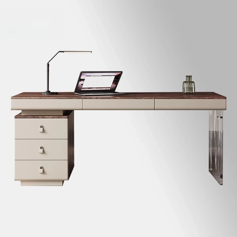 Medieval style solid wood desk walnut color light luxury modern home study adult computer table
Medieval style solid wood desk walnut color light luxury modern home study adult computer table
