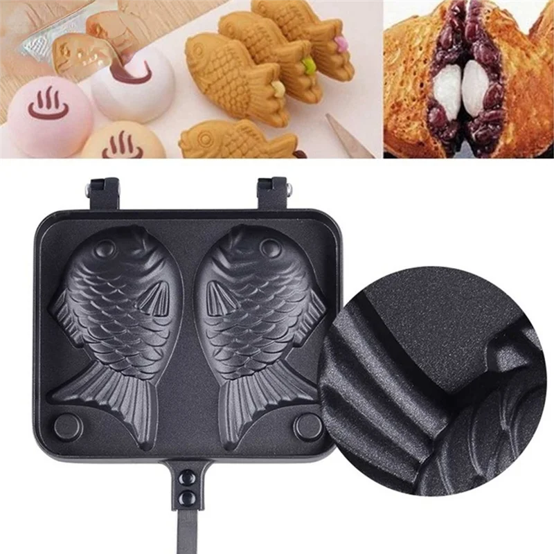 B61A-1 Piece Kitchen Japanese Taiyaki Fish Shaped Hot Dessert Waffle Cake Maker Pan Pancake Double Pan Aluminum Alloy
B61A-1 Piece Kitchen Japanese Taiyaki Fish Shaped Hot Dessert Waffle Cake Maker Pan Pancake Double Pan Aluminum Alloy