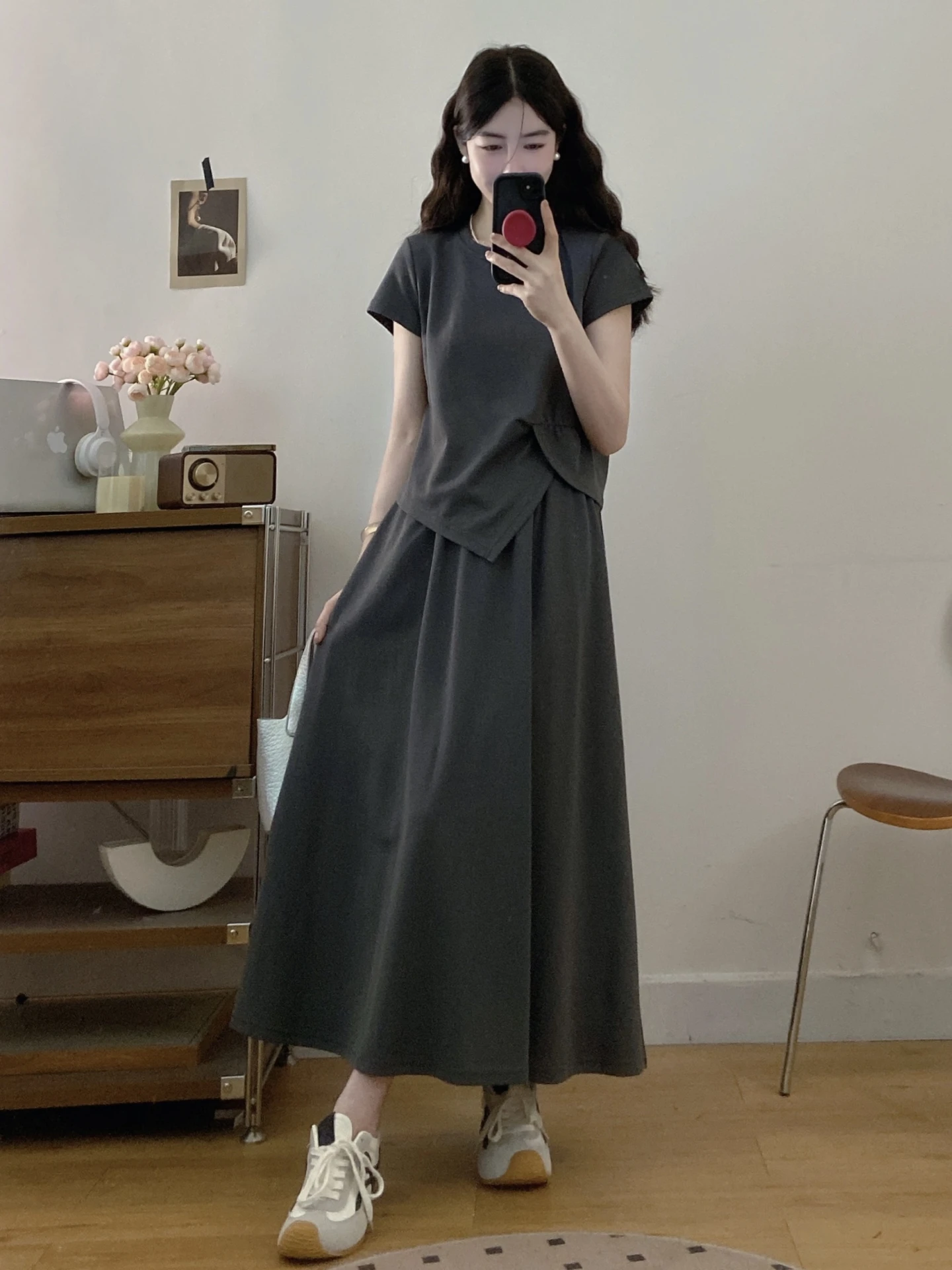 Summer Fashion plus Size Women's Clothing Set T-Shirt Top Half-length Skirt Two-piece Ensemble Slimming Design Casual Wear
Summer Fashion plus Size Women's Clothing Set T-Shirt Top Half-length Skirt Two-piece Ensemble Slimming Design Casual Wear
