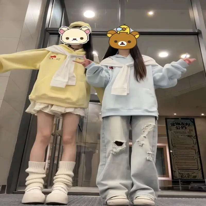 Толстовка Sanrio Hello Kitty с капюшоном из смесового молочного шелка, женская повседневная одежда, аутентичное мастерство, белая, с узором в виде полосок, мультяшные топы
Толстовка Sanrio Hello Kitty с капюшоном из смесового молочного шелка, женская повседневная одежда, аутентичное мастерство, белая, с узором в виде полосок, мультяшные топы