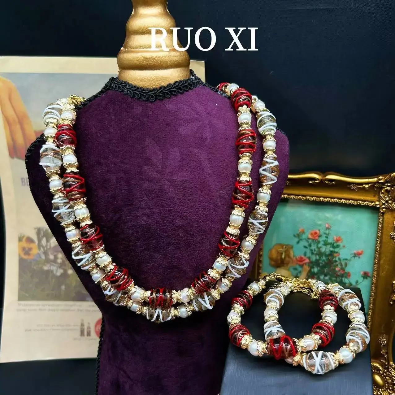Vintage Jewelry Sets for Women Imitation Pearl Necklace Bracelet Handcrafted for Wedding Party Elegant Fashion
Vintage Jewelry Sets for Women Imitation Pearl Necklace Bracelet Handcrafted for Wedding Party Elegant Fashion