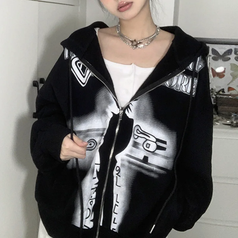 Instagram European and American Dark Print Contrasting Loose Hoodie Long Sleeved Jacket
Instagram European and American Dark Print Contrasting Loose Hoodie Long Sleeved Jacket