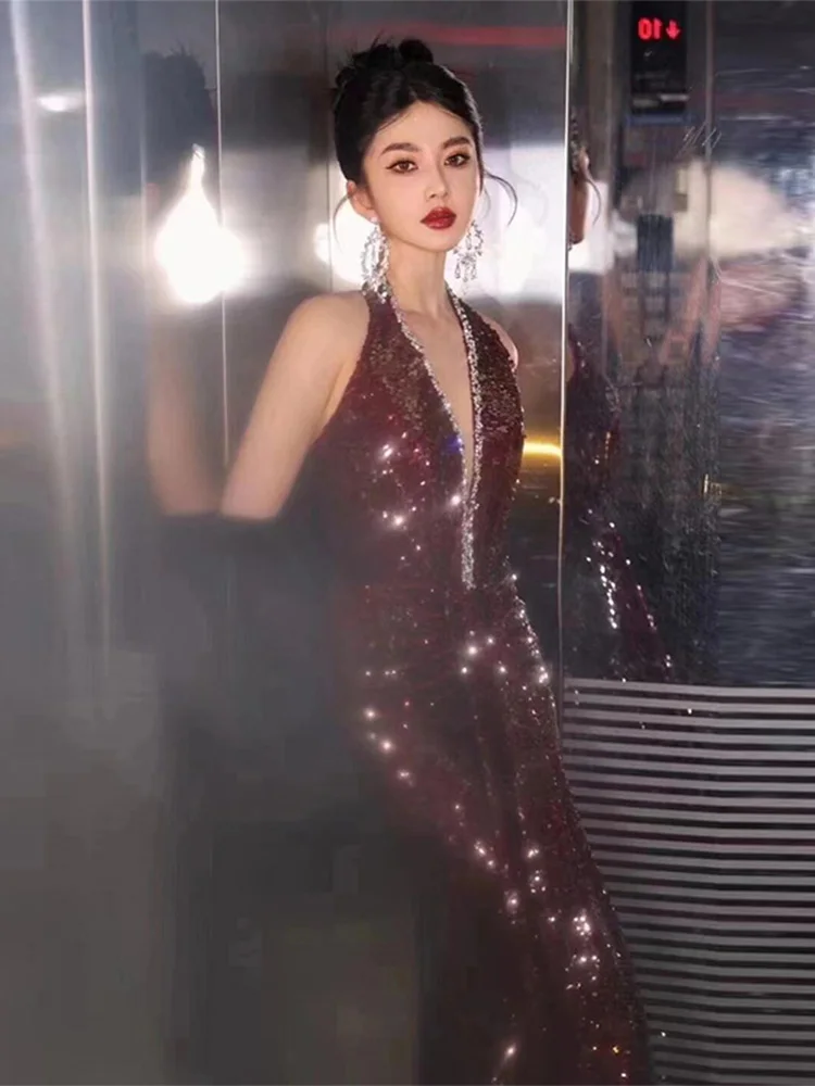 Sparkling Sequin Fi Tail Gown for Wedding Dinner Par Engagement Sexy Long Evening Dr with Zipper mid Waist Polyester
Sparkling Sequin Fi Tail Gown for Wedding Dinner Par Engagement Sexy Long Evening Dr with Zipper mid Waist Polyester