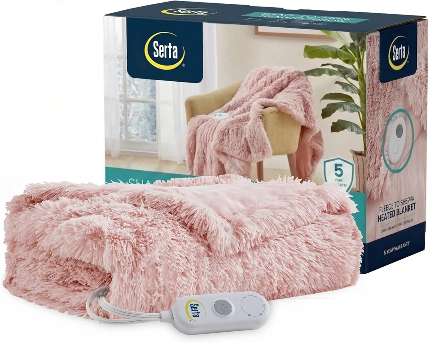 Shaggy Faux Fur Heated Throw Blanket - Fast Heating, Auto Shut Off, 5 Settings, ETL Certified, Machine Washable, 50"x60"
Shaggy Faux Fur Heated Throw Blanket - Fast Heating, Auto Shut Off, 5 Settings, ETL Certified, Machine Washable, 50"x60"