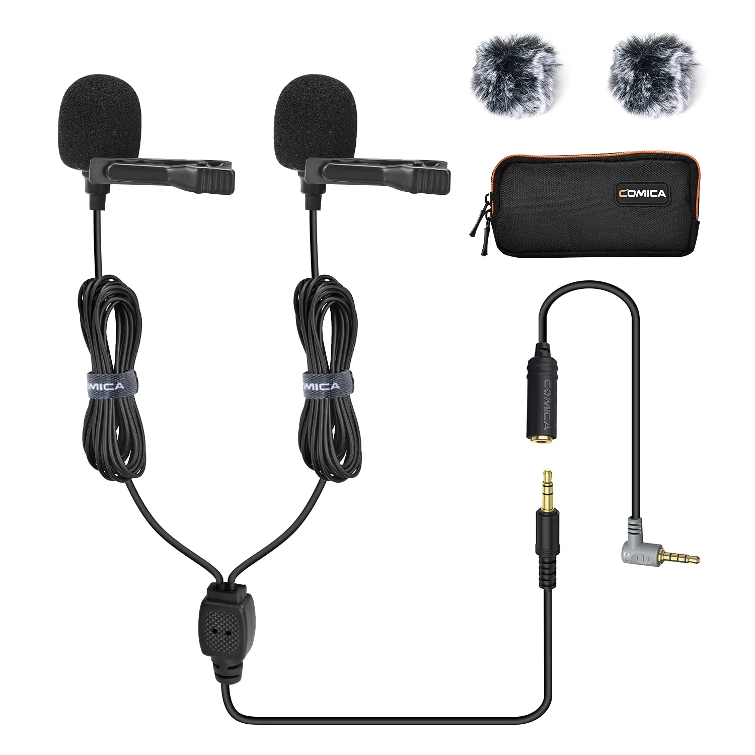 Comica CVM-D02 Dual Lavalier Lapel Microphone Clip-on interview mic for iPhone Android Smartphone for Sony Canon Nikon Cameras
Comica CVM-D02 Dual Lavalier Lapel Microphone Clip-on interview mic for iPhone Android Smartphone for Sony Canon Nikon Cameras
