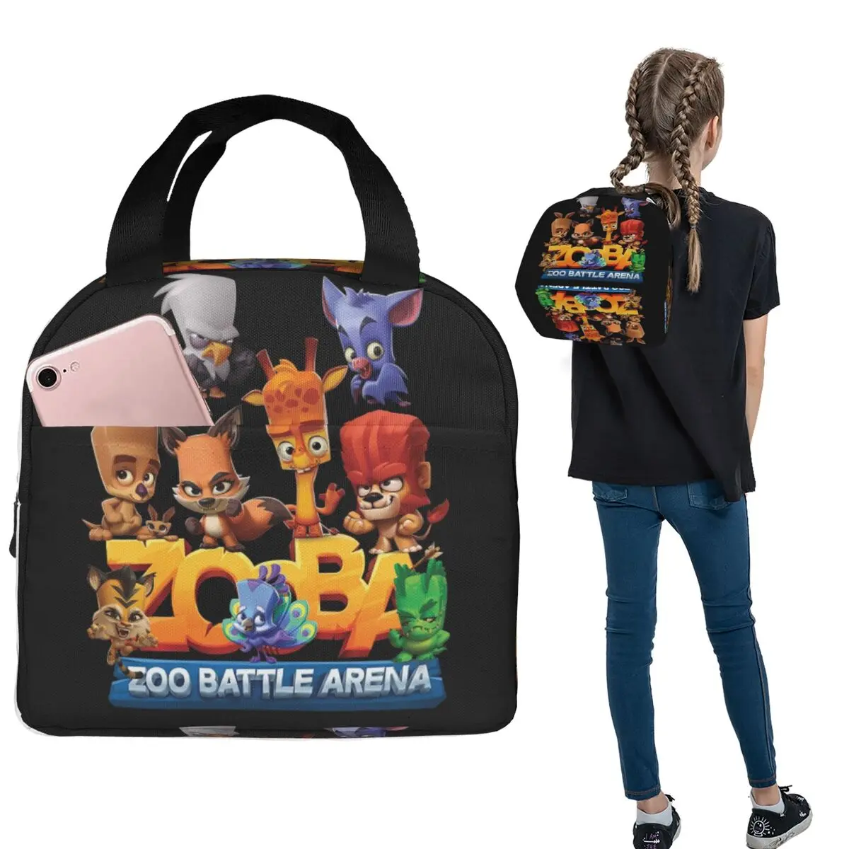 Zooba Battle Arena - Термосумка для обедов Happy Insulated Lunch Bag для женщин и детей, герметичная, для хранения продуктов, термосумка-тоут
Zooba Battle Arena - Термосумка для обедов Happy Insulated Lunch Bag для женщин и детей, герметичная, для хранения продуктов, термосумка-тоут