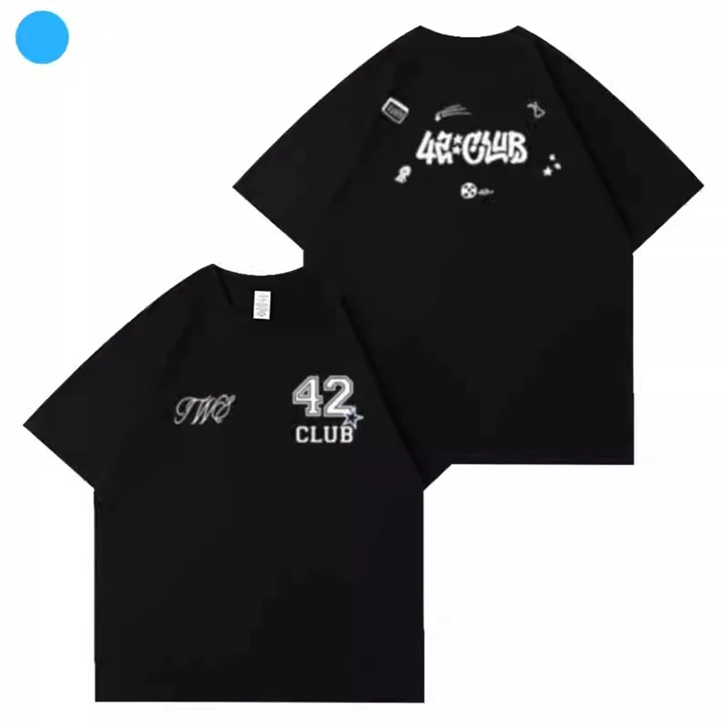 Cotton Top For Women Y2K TWS 2025 42CLUB Letter Printing Round Neck Short Sleeve Casual Fashion Couple T-Shirt
Cotton Top For Women Y2K TWS 2025 42CLUB Letter Printing Round Neck Short Sleeve Casual Fashion Couple T-Shirt
