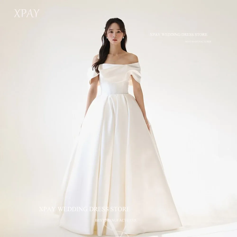 XPAY Elegant Off the Shoulder Korea Wedding Dresses Photo Shoot Sweetheart Sleeves Premium Satin Simple Bride Gowns Customized
XPAY Elegant Off the Shoulder Korea Wedding Dresses Photo Shoot Sweetheart Sleeves Premium Satin Simple Bride Gowns Customized