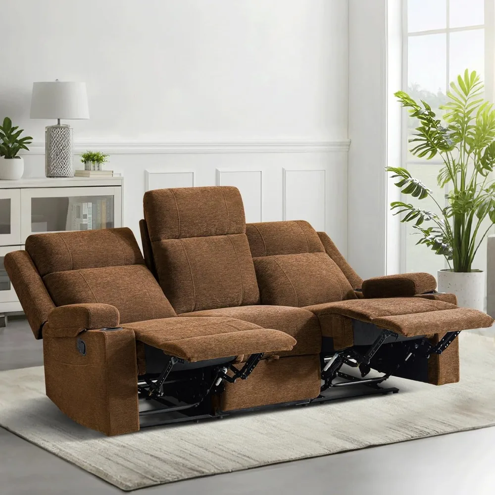 Large Manual Reclining Sofa 3-Seater Chenille Recliner Couch with Cup Holders, Wide Seat, Customized
Large Manual Reclining Sofa 3-Seater Chenille Recliner Couch with Cup Holders, Wide Seat, Customized