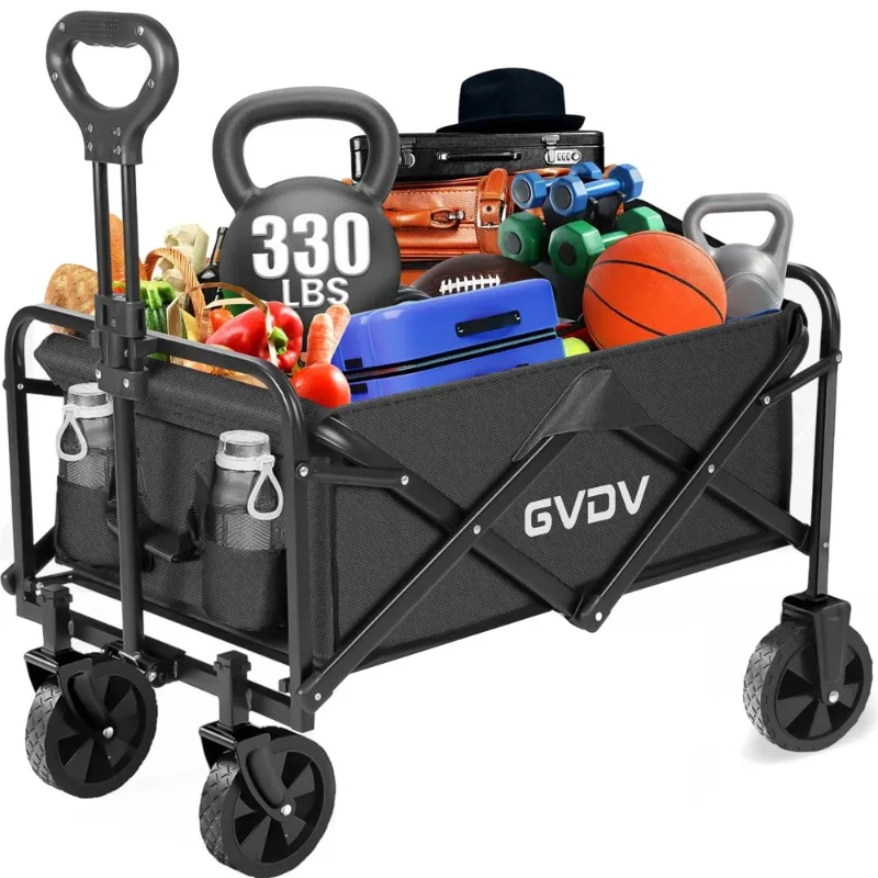 GVDV Collapsible Wagon Cart, Portable Utility Wagon for Camping, Beach, Picnic, Shopping, Sports, and Grocery Transport, Black
GVDV Collapsible Wagon Cart, Portable Utility Wagon for Camping, Beach, Picnic, Shopping, Sports, and Grocery Transport, Black