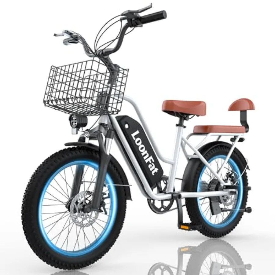 Electric bike for adult commuting with rear seat and front basket aluminum frame black 1000W motor 48V 13Ah battery dual seats
Electric bike for adult commuting with rear seat and front basket aluminum frame black 1000W motor 48V 13Ah battery dual seats