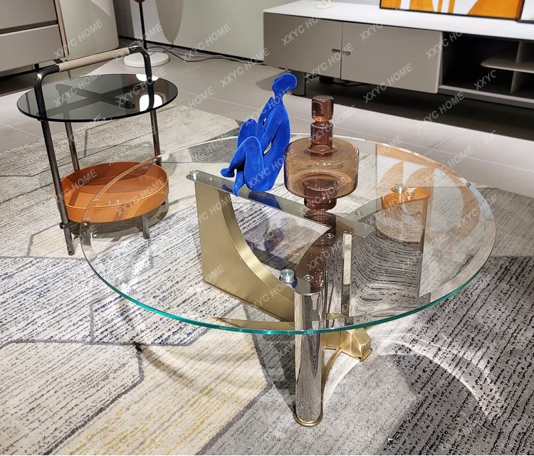 HMJA Round Stainless Steel Light Luxury Minimalist Modern Living Room Gray Transparent Tempered Glass Coffee Table
HMJA Round Stainless Steel Light Luxury Minimalist Modern Living Room Gray Transparent Tempered Glass Coffee Table