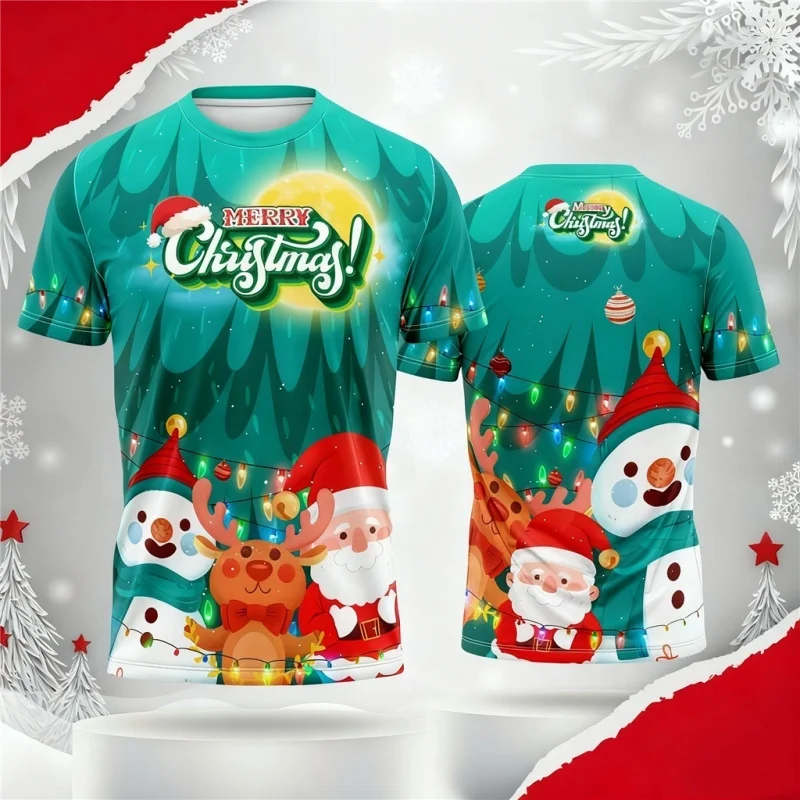 Футболка с 3D принтом «Рождественская елка» и Санта-Клаусом для мужчин и женщин, футболки с рисунком снеговика, летние футболки с короткими рукавами и круглым вырезом, праздничные топы
Футболка с 3D принтом «Рождественская елка» и Санта-Клаусом для мужчин и женщин, футболки с рисунком снеговика, летние футболки с короткими рукавами и круглым вырезом, праздничные топы