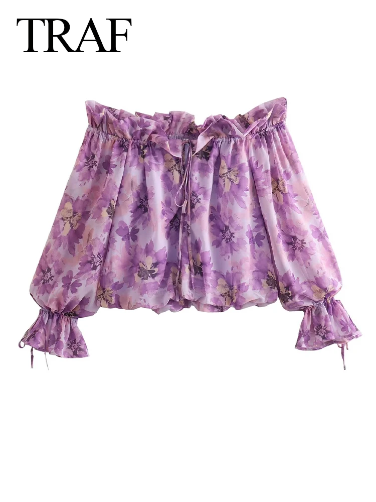 TRAF 2024 Woman Vintage Chic Lace Up Casual Tops Shirts Women Off Shoulder Ruffles Floral Print Long Sleeve Loose Blouse
TRAF 2024 Woman Vintage Chic Lace Up Casual Tops Shirts Women Off Shoulder Ruffles Floral Print Long Sleeve Loose Blouse