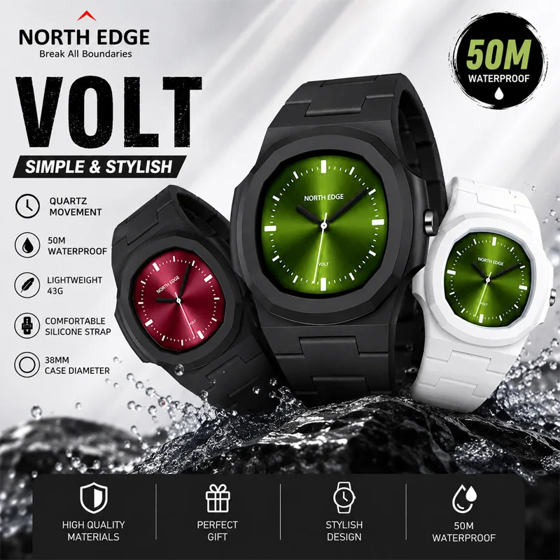 NORTH EDGE 2026 VOLT Men's Fashion Simple Digital Watch Sports Swimming Waterproof 50M Light Square Couple Watch For Men Women
NORTH EDGE 2026 VOLT Men's Fashion Simple Digital Watch Sports Swimming Waterproof 50M Light Square Couple Watch For Men Women