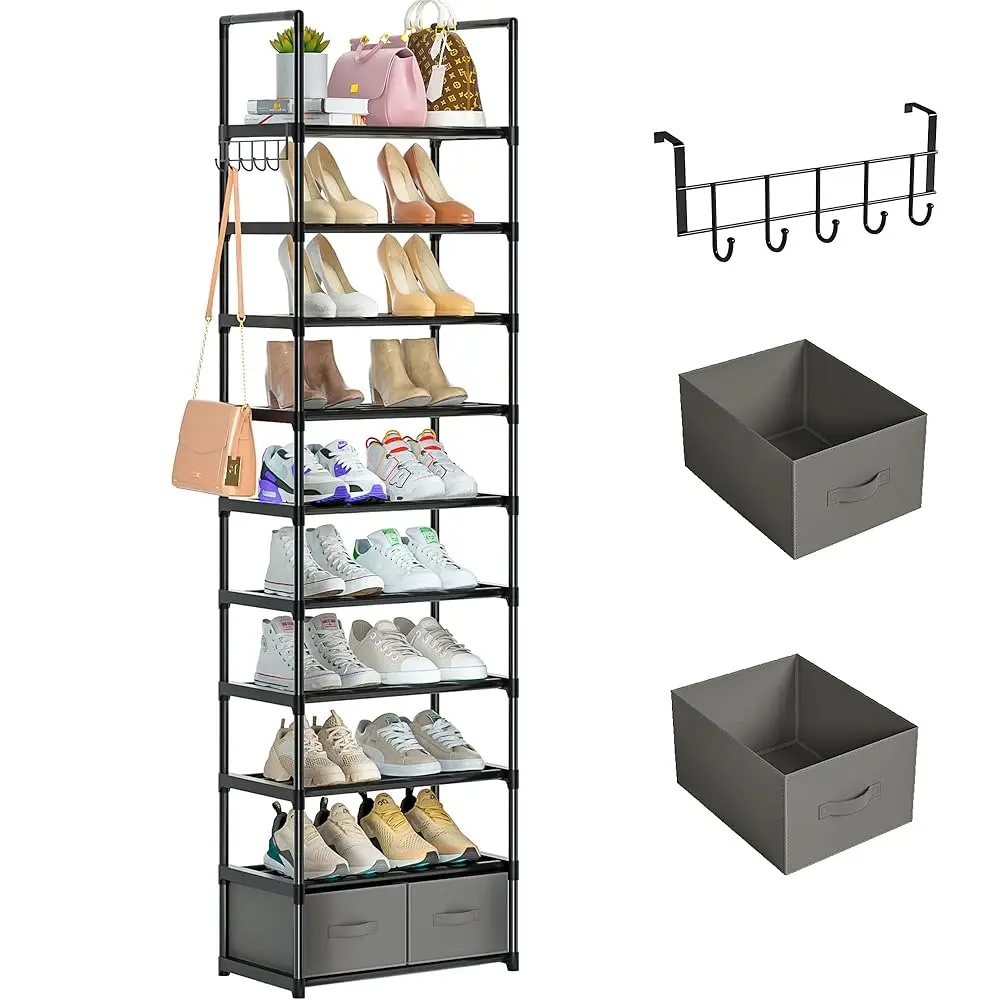 Tall Shoe Ra Narrow 10 Tier Shoes Ra 20 25 Pairs, Shoe Storage Organizer For Closet, Sturdy Metal Shoe Shelf Shoe Stand With 2
Tall Shoe Ra Narrow 10 Tier Shoes Ra 20 25 Pairs, Shoe Storage Organizer For Closet, Sturdy Metal Shoe Shelf Shoe Stand With 2