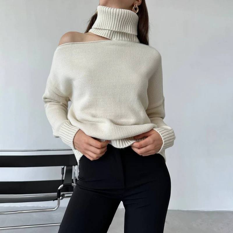 2025 Spring and Autumn Sexy Women's Off-the-shoulder Semi-high Neck Slim Street Wind Sweater Sweater
2025 Spring and Autumn Sexy Women's Off-the-shoulder Semi-high Neck Slim Street Wind Sweater Sweater