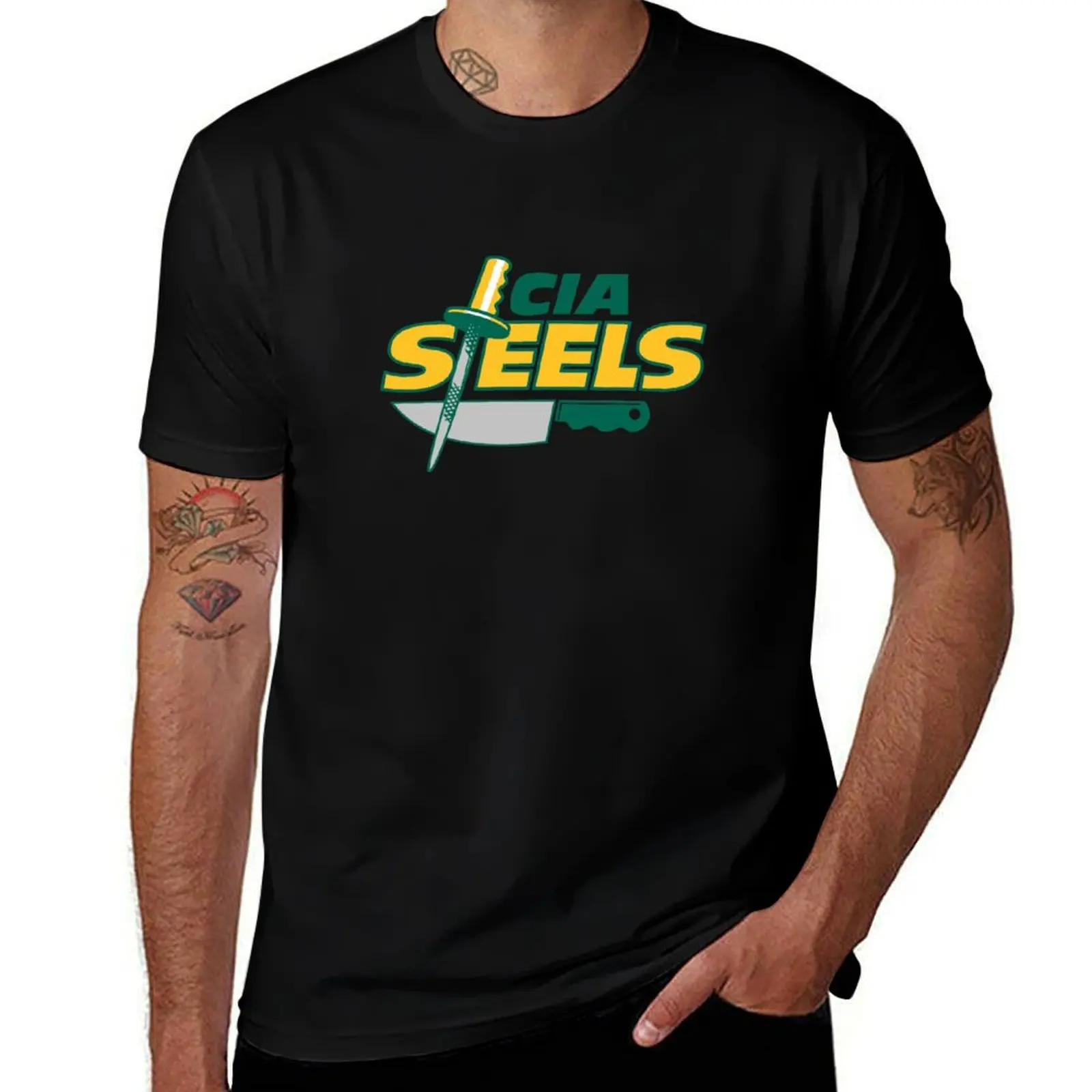 CIA Steels T-Shirt designer shirts graphic t shirts boys animal print cotton man t-shirts Men's cotton t-shirt
CIA Steels T-Shirt designer shirts graphic t shirts boys animal print cotton man t-shirts Men's cotton t-shirt